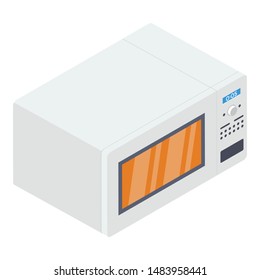 Microwave icon in isometric design