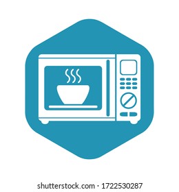 Icono de microondas. Aparato de cocina para calefacción y cocina. Ilustración vectorial en un estilo simple, aislada en un fondo blanco para el diseño y la web.