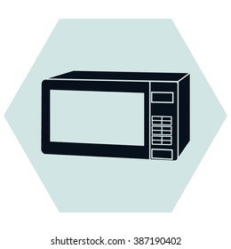 microwave icon. kitchen equipment 