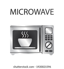 El icono del microondas. Equipamiento de cocina. Un dispositivo para cocinar y calentar alimentos. Ilustración vectorial aislada en un fondo blanco para el diseño y la web.