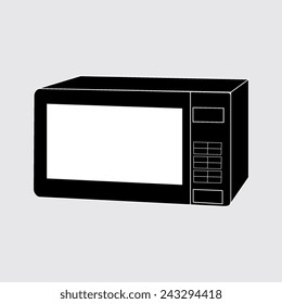 microwave icon. kitchen equipment on a grey background
