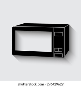 microwave icon. kitchen equipment  on a grey background