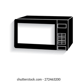microwave icon. kitchen equipment  with shadow