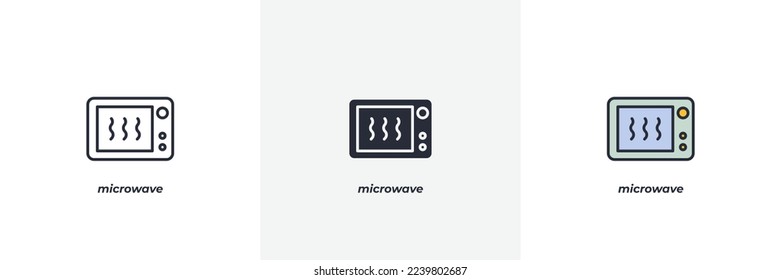 microwave icon. Line, solid and filled outline colorful version, outline and filled vector sign. Idea Symbol, logo illustration. Vector graphics