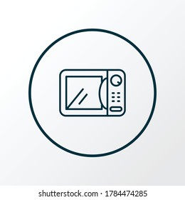 Símbolo de línea de icono de microondas. Elementos de horno eléctrico aislado de calidad superior con un estilo moderno.