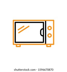Microwave icon. Line and two colour design template