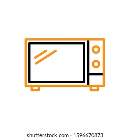 Microwave icon. Line and two colour design template