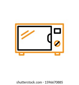 Microwave icon. Line and two colour design template