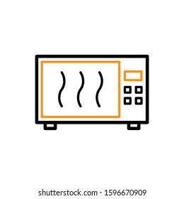 Microwave icon. Line and two colour design template