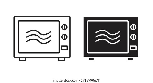 Ícone de micro-ondas para aplicativo móvel, designs editáveis
