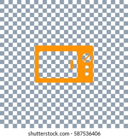Microwave Icon on transparent background. Orange icon