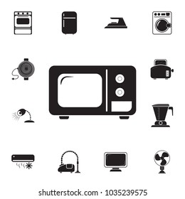 Microwave icon on white background on white background