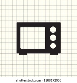 Microwave icon on white background. Kitchen equipment. Vector illustration.