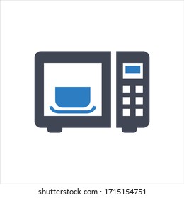 Microwave icon on white background
