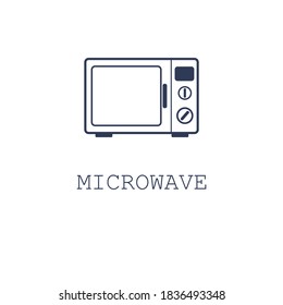 Microwave icon on white background. Vector illustration in flat design. Webpage, banner, graphic. 