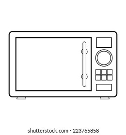 Microwave icon on white background. Kitchen equipment. Vector illustration.