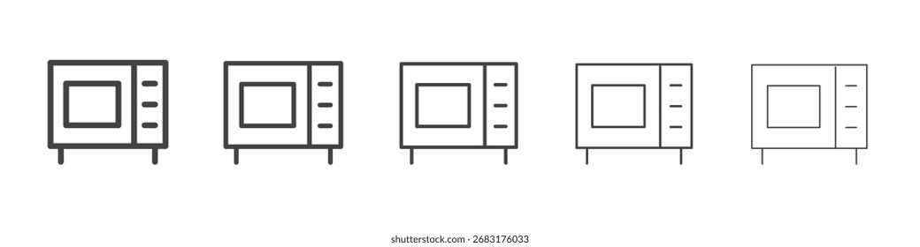 ícone de micro-ondas símbolo vetorial de ilustração de contorno