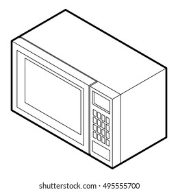 Microwave icon in outline style on a white background vector illustration