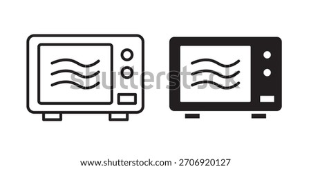 Microwave icon, outline style icon for web site or mobile app, vector graphics