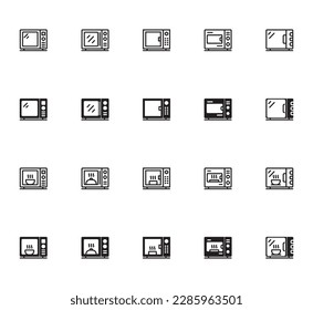 microwave icon microwave oven logo for app web logo banner button icon - Vector