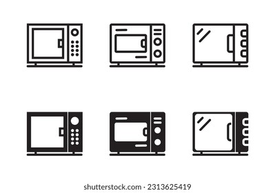 microwave icon microwave oven logo for app web logo banner button icon - Vector