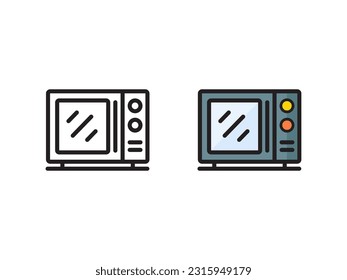 microwave icon microwave oven logo for app web logo banner button icon - Vector