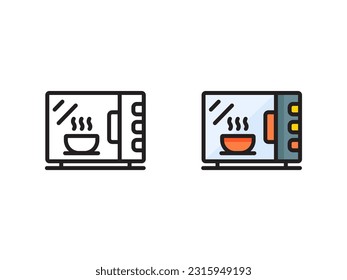 microwave icon microwave oven logo for app web logo banner button icon - Vector