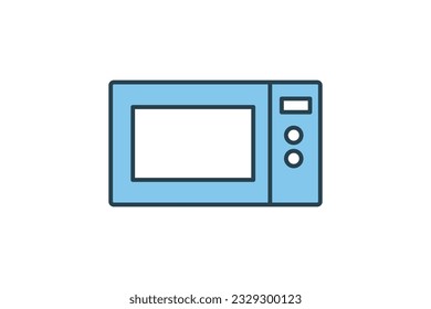 Microwave icon. icon related to element of bakery, electronic device. Flat line icon style design. Simple vector design editable