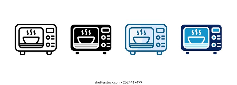 Microwave Icon Set Multiple Style Collection