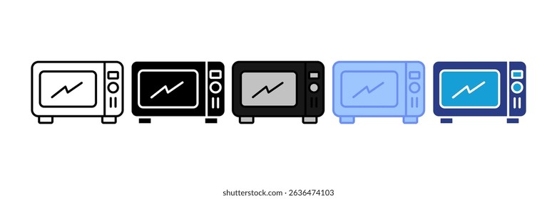 Microwave Icon Set Multiple Style Collection