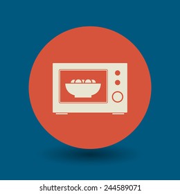 Microwave icon or sign, vector illustration