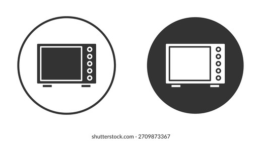 O ícone de micro-ondas assina o pacote. Símbolos vetoriais para designs de gráficos