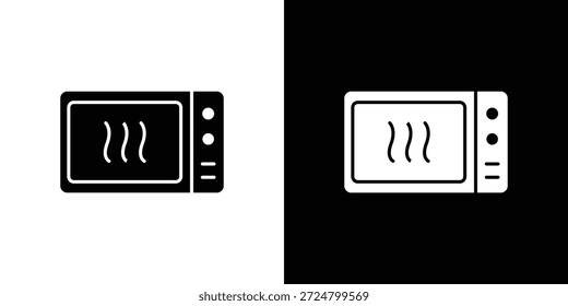 ícone de micro-ondas silhueta vetor plana ilustração design pack.