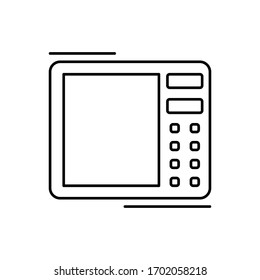 Icono de microondas. Línea simple, contorno vectorial elementos del objeto de cocina para ui y ux, sitio web o aplicación móvil