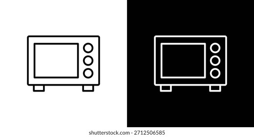 Microwave icon in simple linear style.
