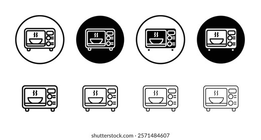 microwave icon Simple outline illustration set