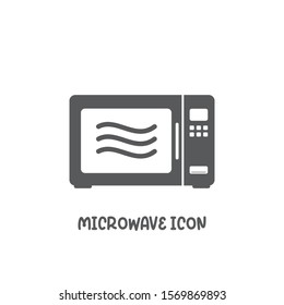 Microwave icon simple silhouette flat style vector illustration on white background.