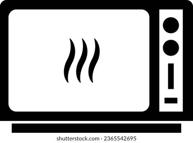 Icono de microondas silueta simple estilo plano ilustración vectorial en fondo blanco