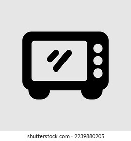 Icono de microondas en estilo sólido sobre muebles, uso para presentación de aplicaciones móviles del sitio web