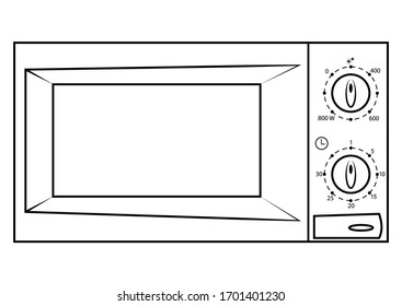 Microwave icon. Microwave symbol in outline style, modern, simple vector, icon for website design, mobile app. Oven in thin line. Vector Illustration isolated on white background 