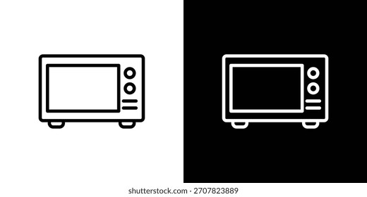 Microwave icon symbol in thin line, outline and stroke style for apps