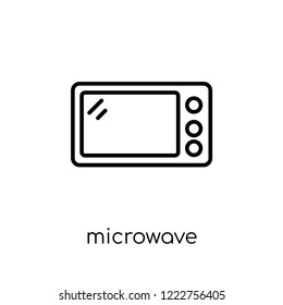 microwave icon. Trendy modern flat linear vector microwave icon on white background from thin line Electronic devices collection, outline vector illustration
