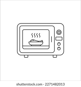 microwave icon vector design illustration line art