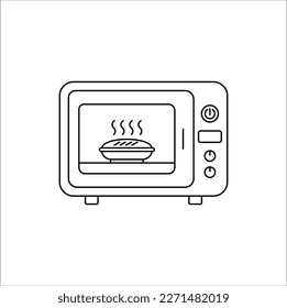 microwave icon vector design illustration line art