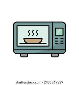 Ilustración de diseño vectorial de icono de microondas