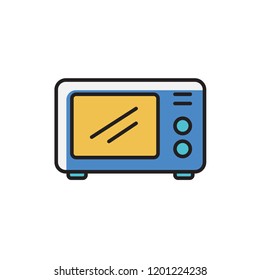 microwave icon vector. electric appliances filled outline style