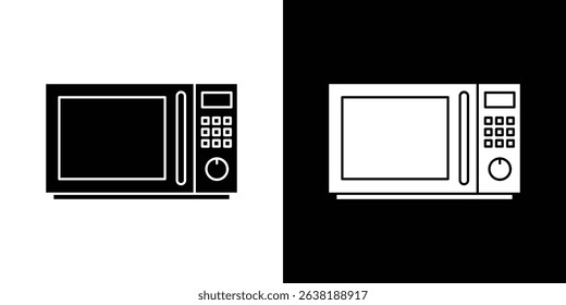 Microwave icon Vector in flat style. Collection silhouettes