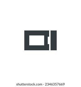 Icono de microondas, ilustración vectorial de microondas