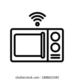 Microwave icon vector illustration in line style about internet of things for any projects, use for website mobile app presentation