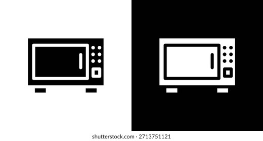 Microwave icon. Vector illustration. Silhouette in black color